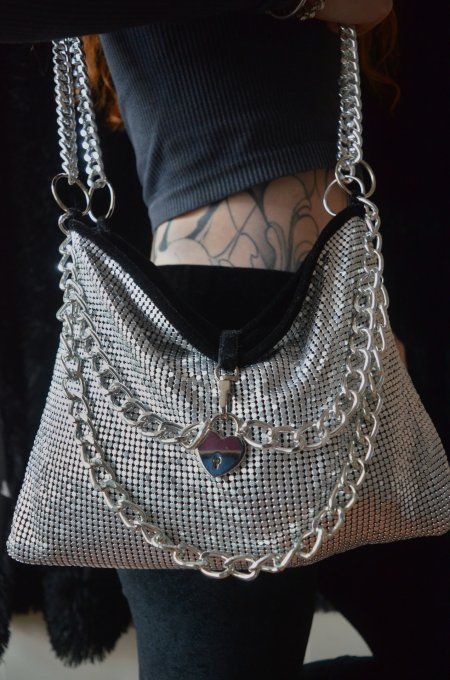 Sac à main chainmail et cadenas coeur - UNCHAINED FAITH