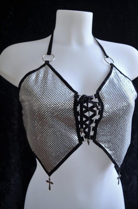 Haut dos-nu en tissu métallique côte de maille - ARMOR AMOR