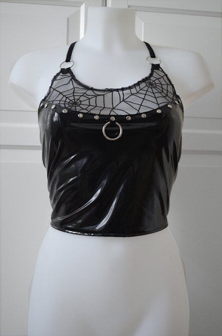 goth-top-woman-black-pvc-spiderweb